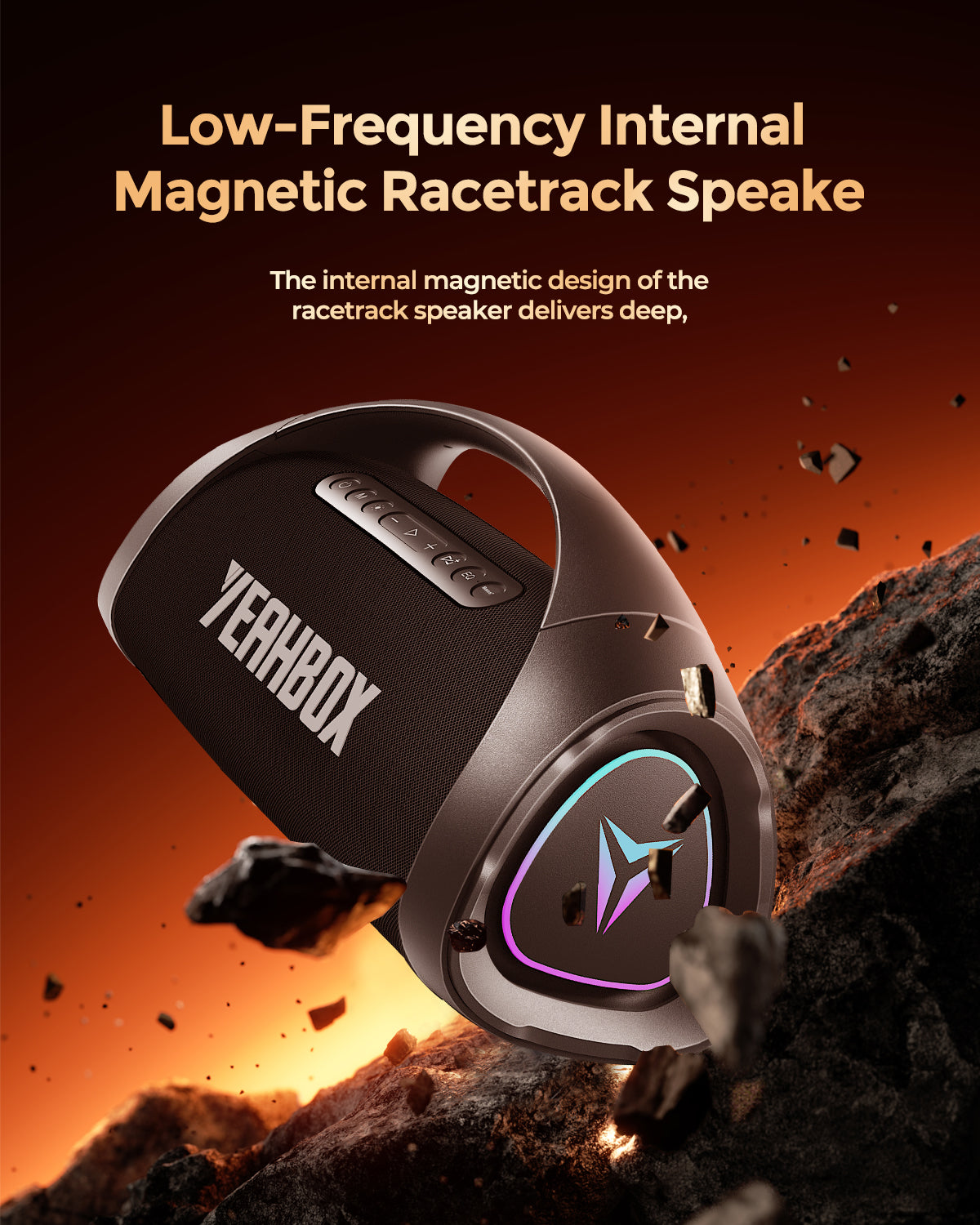 YEAHBOX Portable Bluetooth Speaker, 200W Wireless Outdoor Speaker, Large Loud with Deep Bass, IPX67 Waterproof Speaker with Subwoofer/Power Bank/EQ, Bluetooth/TF/AUX/U Disk Input