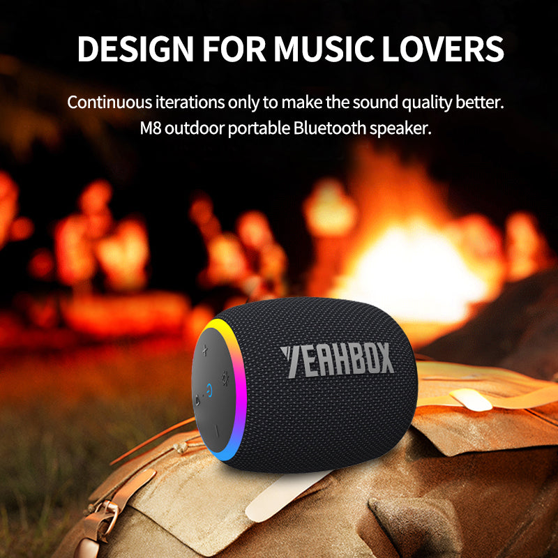 YEAHBOX Portable Audio Bluetooth Speaker, Mini Wireless Speaker Car Subwoofer, Dual Pairing for Home/Outdoor/Party
