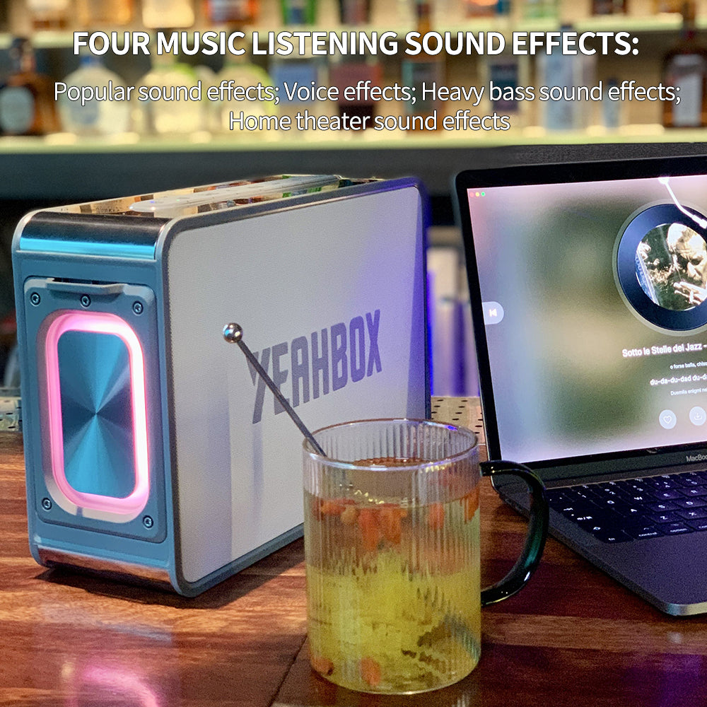 YEAHBOX Portable Waterproof Bluetooth Speaker, Wireless Speaker with Subwoofer, Stereo Loud Sound, Deep Bass, Bluetooth 5.0 Outdoor Speakers for Pool, Beach, Outdoor, Party, Gifts