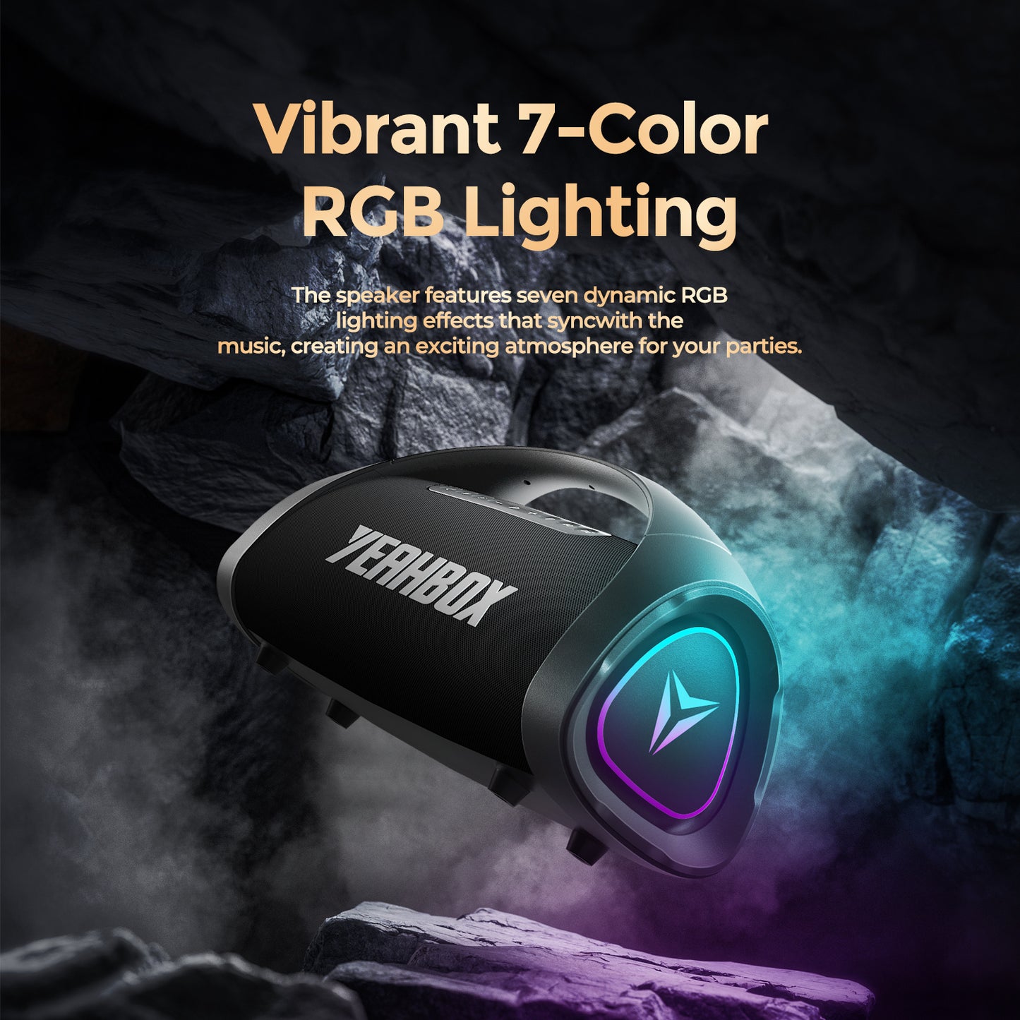 YEAHBOX Portable Bluetooth Speaker, 200W Wireless Outdoor Speaker, Large Loud with Deep Bass, IPX67 Waterproof Speaker with Subwoofer/Power Bank/EQ, Bluetooth/TF/AUX/U Disk Input