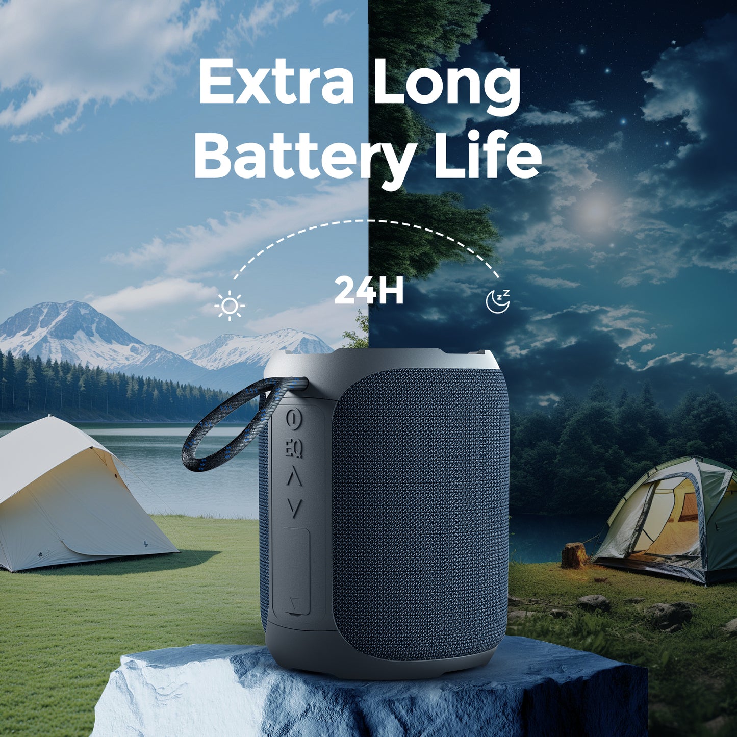 YEAHBOX Portable Speaker with Stereo Wireless, IPX7 Waterproof Speaker with 4-in 1 BT/Aux/TF-Card/U Disk Input, Wireless Speaker for Outdoor/Home/Party/Electronic Gadgets