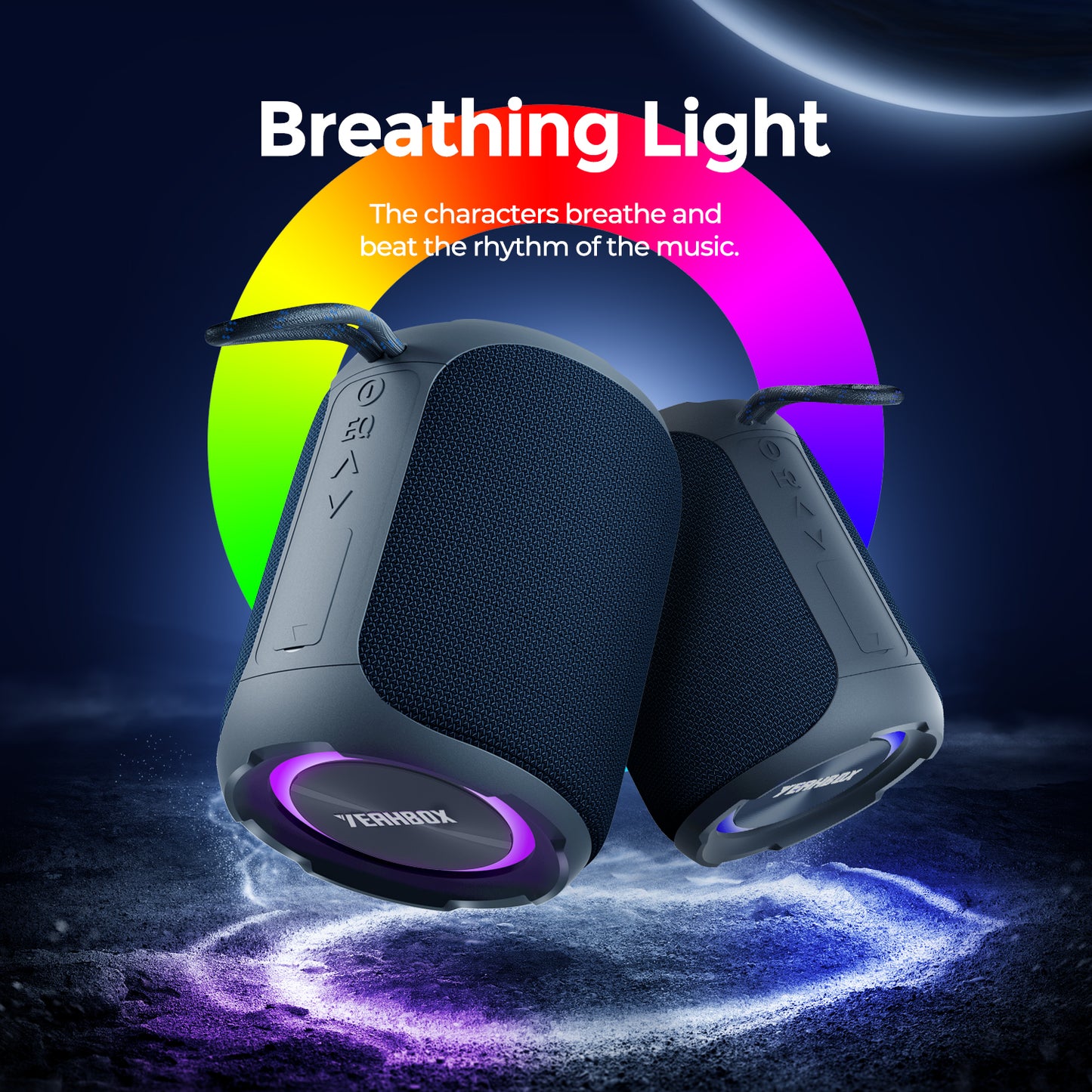 YEAHBOX Portable Speaker with Stereo Wireless, IPX7 Waterproof Speaker with 4-in 1 BT/Aux/TF-Card/U Disk Input, Wireless Speaker for Outdoor/Home/Party/Electronic Gadgets