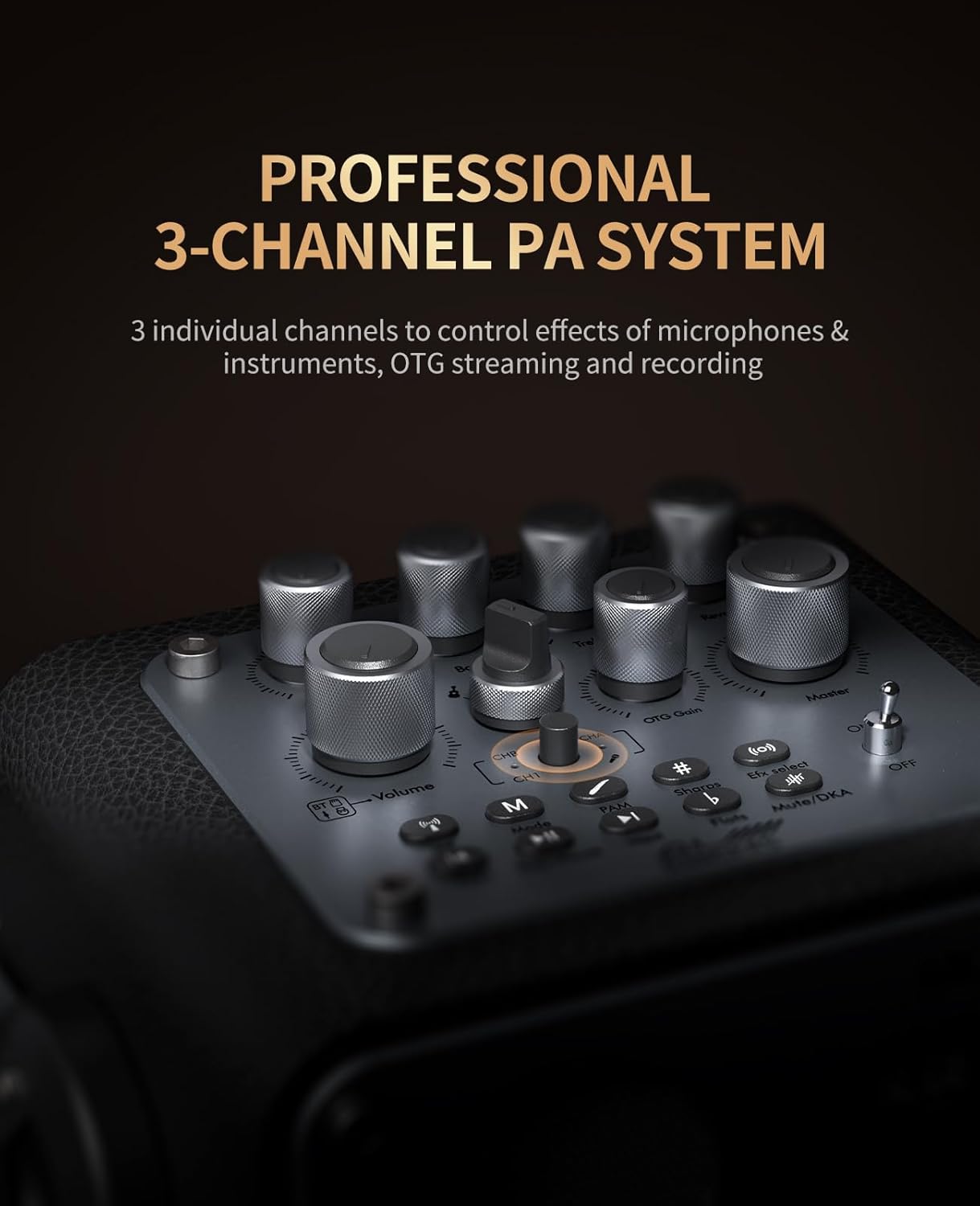 D4 Mini Karaoke Machine for Adults with Wireless Microphone, 120W Portable Wireless Karaoke Speaker 3-Channel Effects Control, 6 EQ, 3 Reverb Modes, Recording, Key Control & Vocal Cut, Black