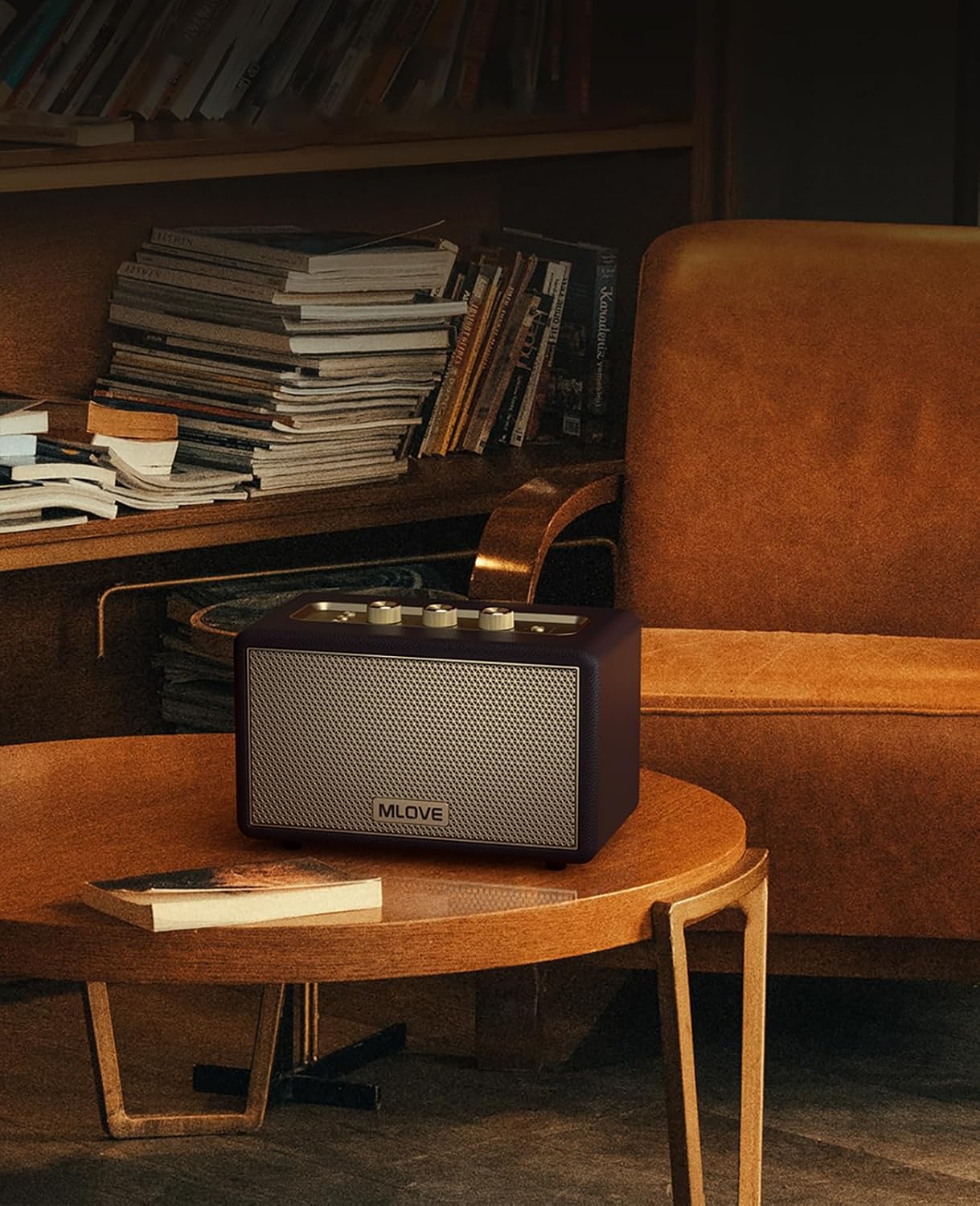 ポータブル ワイヤレス スピーカー、Aux 入力、USB ポート、マイクロ SD カード スロット、ホーム オフィス 本棚用装飾ワイヤレス スピーカー、電池駆動、80W ステレオ サウンド