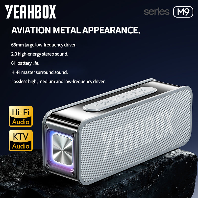مكبر صوت بلوتوث محمول من YEAHBOX، صوت قوي 60 وات وباس عميق، مقاوم للماء IPX6، يدعم مدخل بلوتوث/Aux/TF Card/U Disk، 60 وات من مكبرات الصوت المتعددة للمنزل، في الهواء الطلق والسفر