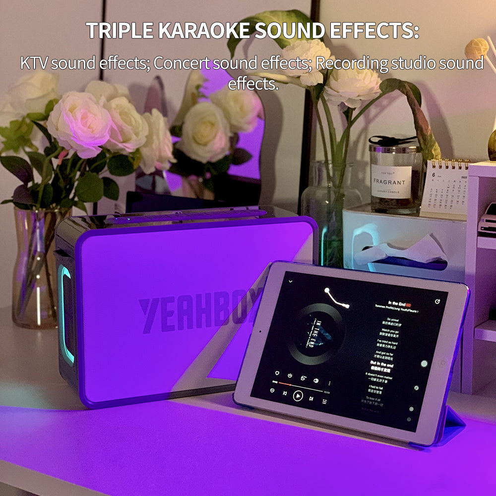 مكبر صوت بلوتوث محمول مقاوم للماء من YEAHBOX، مكبر صوت لاسلكي مع مضخم صوت، صوت ستيريو عالي، جهير عميق، مكبرات صوت خارجية بتقنية بلوتوث 5.0 للمسبح والشاطئ والأنشطة الخارجية والحفلات والهدايا 