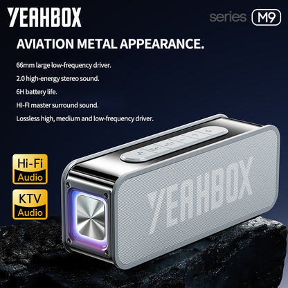 مكبر صوت بلوتوث محمول من YEAHBOX، صوت قوي 60 وات وباس عميق، مقاوم للماء IPX6، يدعم مدخل بلوتوث/Aux/TF Card/U Disk، 60 وات من مكبرات الصوت المتعددة للمنزل، في الهواء الطلق والسفر 