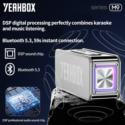 مكبر صوت بلوتوث محمول من YEAHBOX، صوت قوي 60 وات وباس عميق، مقاوم للماء IPX6، يدعم مدخل بلوتوث/Aux/TF Card/U Disk، 60 وات من مكبرات الصوت المتعددة للمنزل، في الهواء الطلق والسفر 